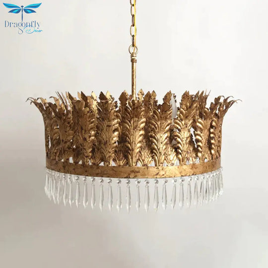 Seaweed Restaurant Ceiling Chandelier Traditional Clear Crystal Glass 3/6/8 Heads Brass Hanging