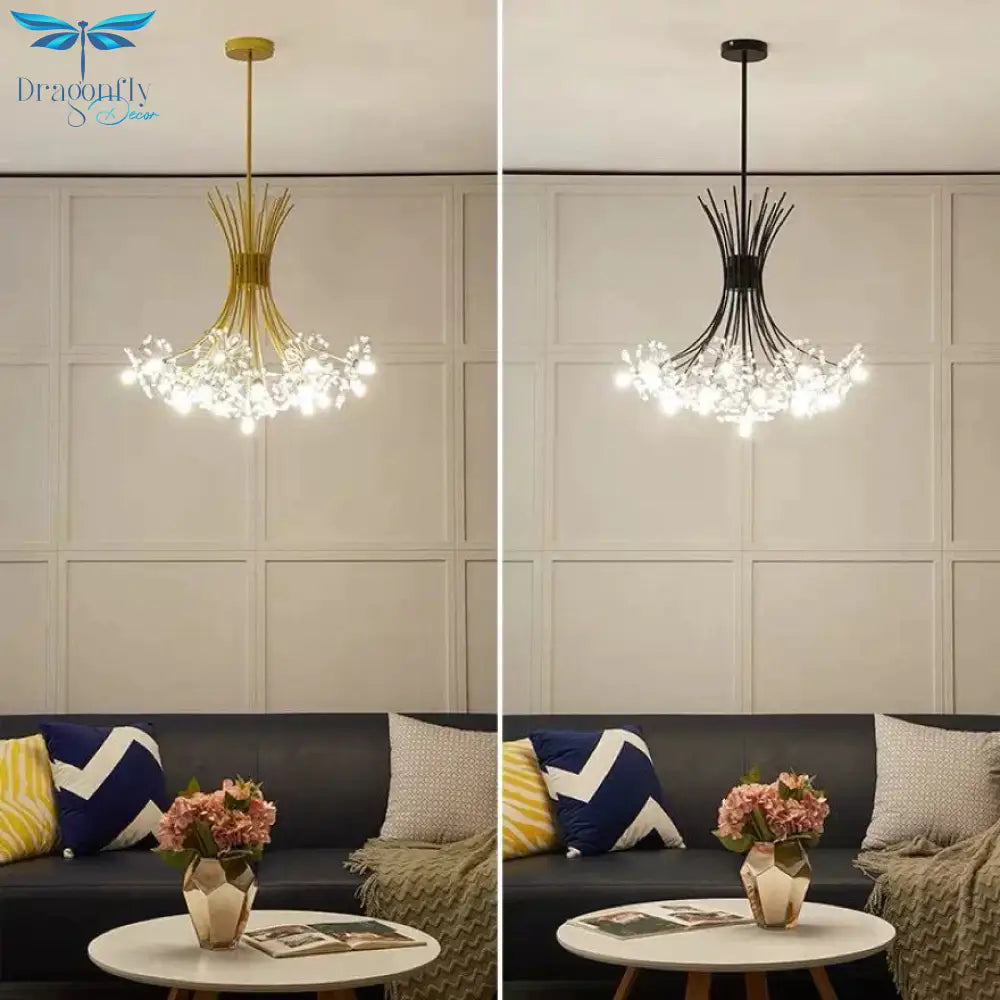 Simple Bedroom Restaurant Crystal Creative Personality Living Room Bouquet Dandelion Chandelier