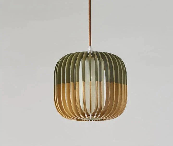Simple Linear Lines Solid Wood Nordic Pendant
