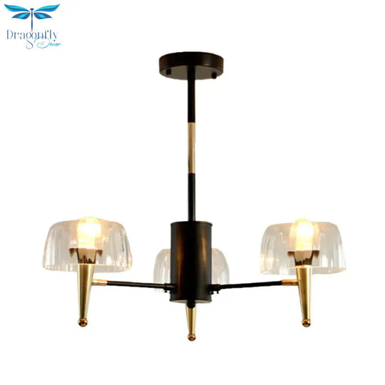 Sputnik Clear Glass Suspension Pendant Light Simple Style 3/5/6 Lights Living Room Chandelier In