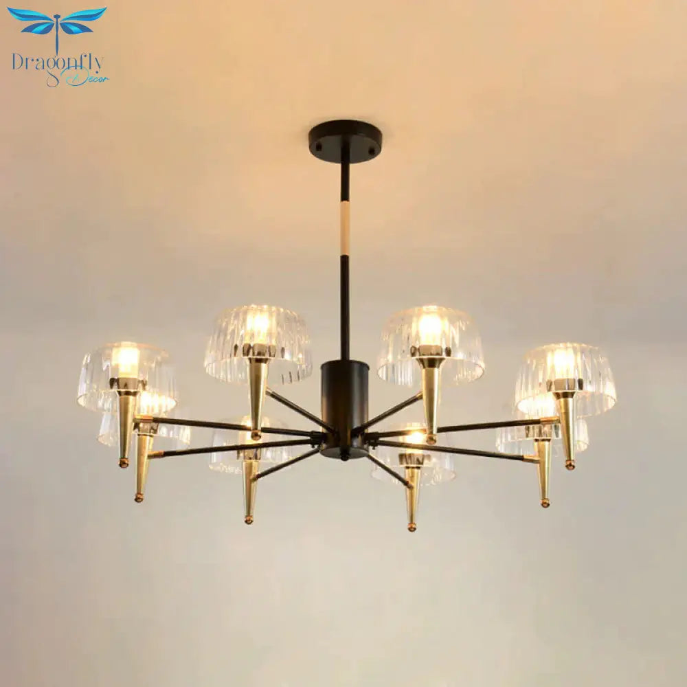 Sputnik Clear Glass Suspension Pendant Light Simple Style 3/5/6 Lights Living Room Chandelier In