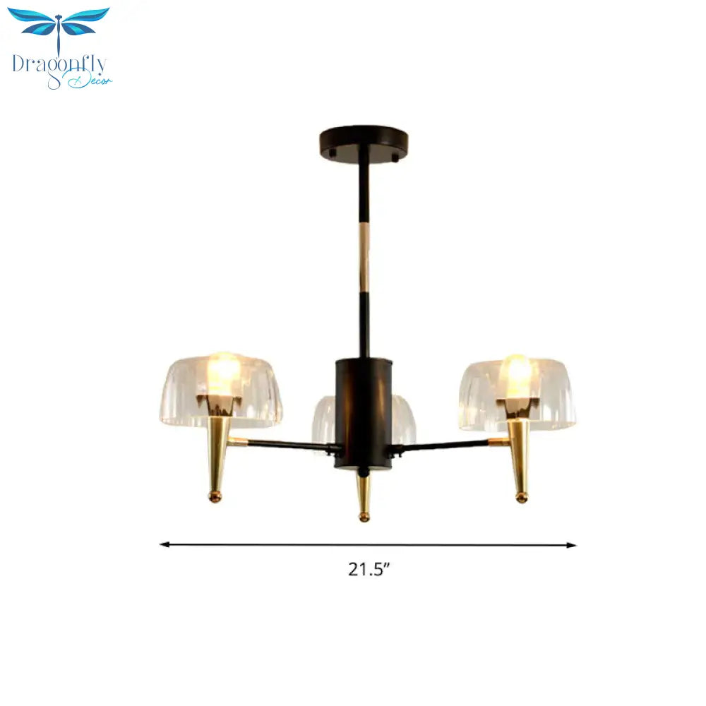 Sputnik Clear Glass Suspension Pendant Light Simple Style 3/5/6 Lights Living Room Chandelier In