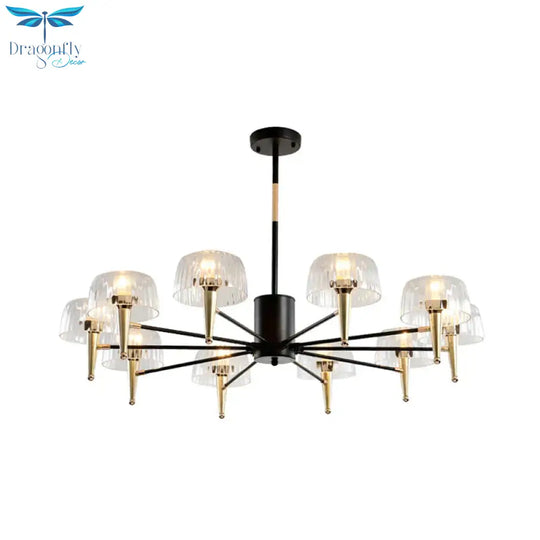 Sputnik Clear Glass Suspension Pendant Light Simple Style 3/5/6 Lights Living Room Chandelier In