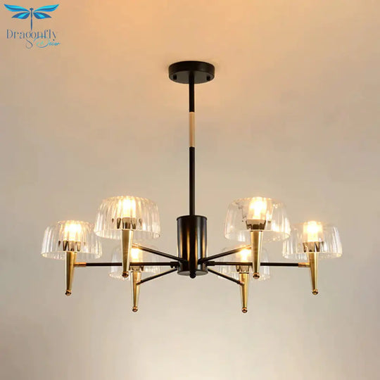 Sputnik Clear Glass Suspension Pendant Light Simple Style 3/5/6 Lights Living Room Chandelier In