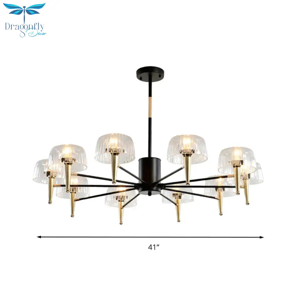 Sputnik Clear Glass Suspension Pendant Light Simple Style 3/5/6 Lights Living Room Chandelier In