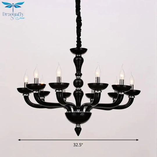 Sputnik Living Room Chandelier Lighting Antique Beige/White/Black Glass 10 Heads Chrome Hanging