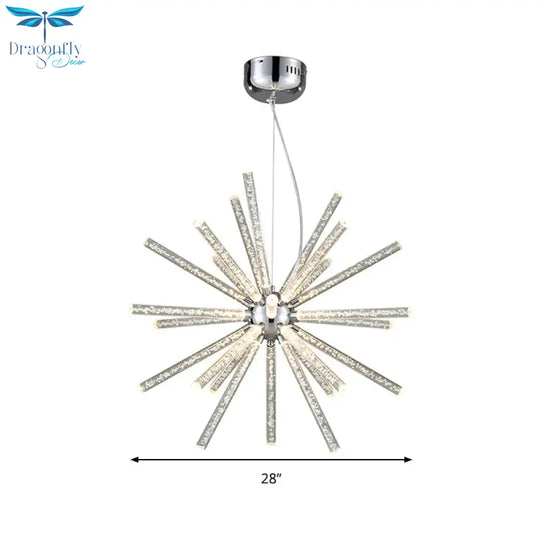 Starburst Chandelier Pendant Light Modern Crystal 12.5’/18’/28’ Wide Led Clear Hanging Ceiling