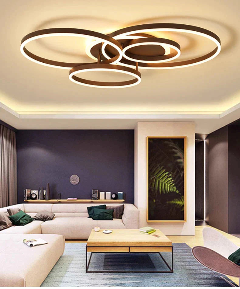 Surface Mounted Modern Led Ceiling Light For Living Room Bedroom Dining White&amp;Coffee Lustre