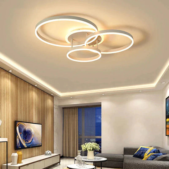 Surface Mounted Modern Led Ceiling Light For Living Room Bedroom Dining White&amp;Coffee Lustre