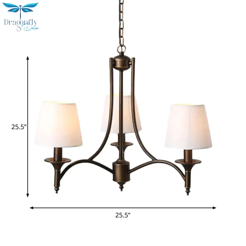 Tapered Fabric Pendant Light Kit Rustic 3/8 - Light Living Room Hanging Chandelier In Blue