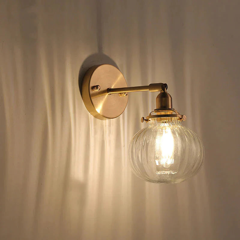 The Bedside Of Nordic Bedroom Copper Wall Lamp Lamps