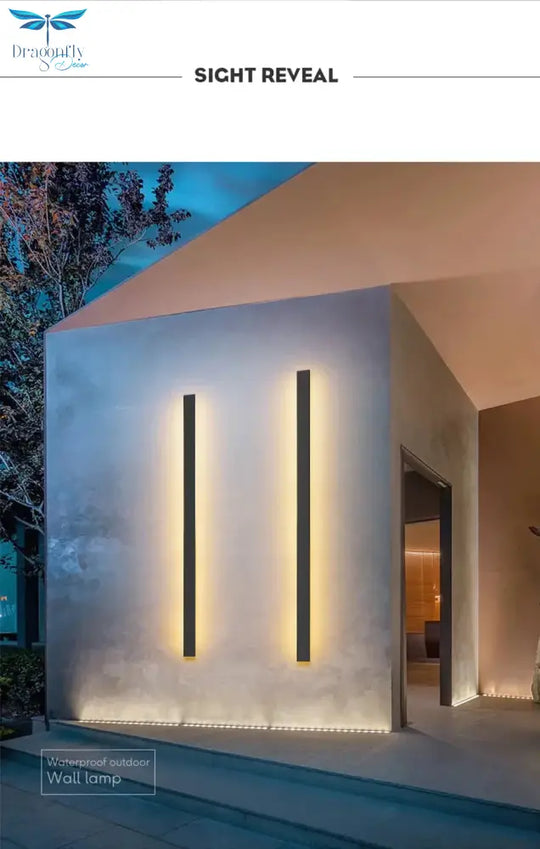 Waterproof Outdoor Wall Lamp Led Long Ip65 Aluminum Light Garden Villa Porch Sconce 110V 220V