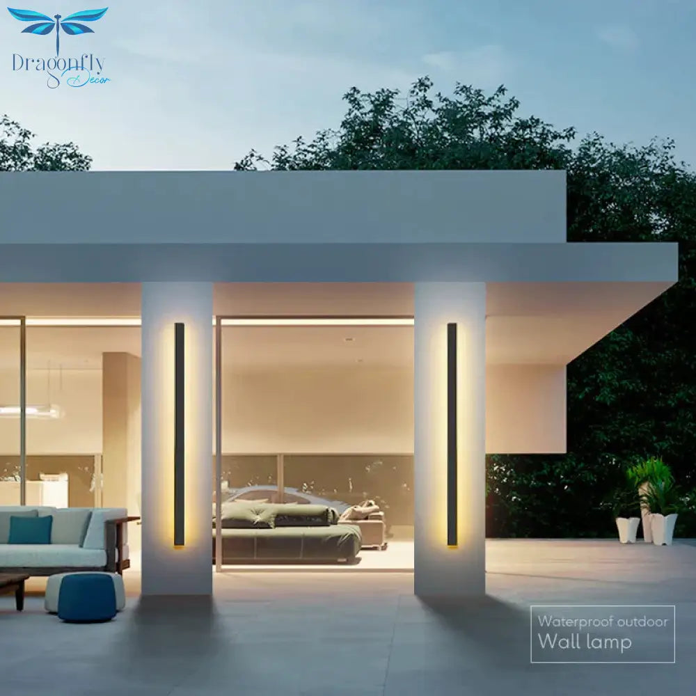 Waterproof Outdoor Wall Lamp Led Long Ip65 Aluminum Light Garden Villa Porch Sconce Luminaire