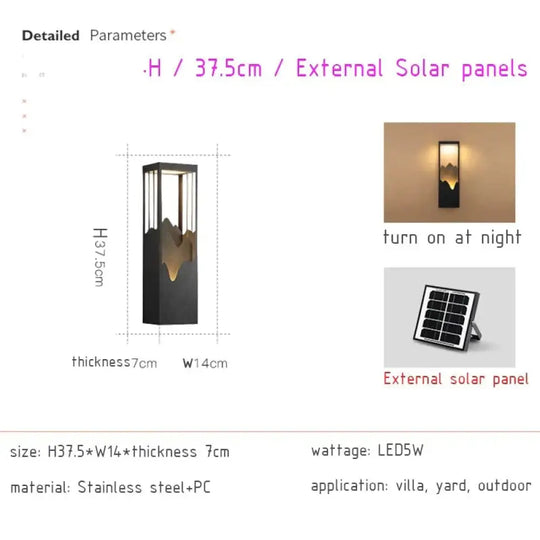 Waterproof Solar Led Outdoor Light - Garden Decoration Lamps For Balcony Courtyard Street And Wall