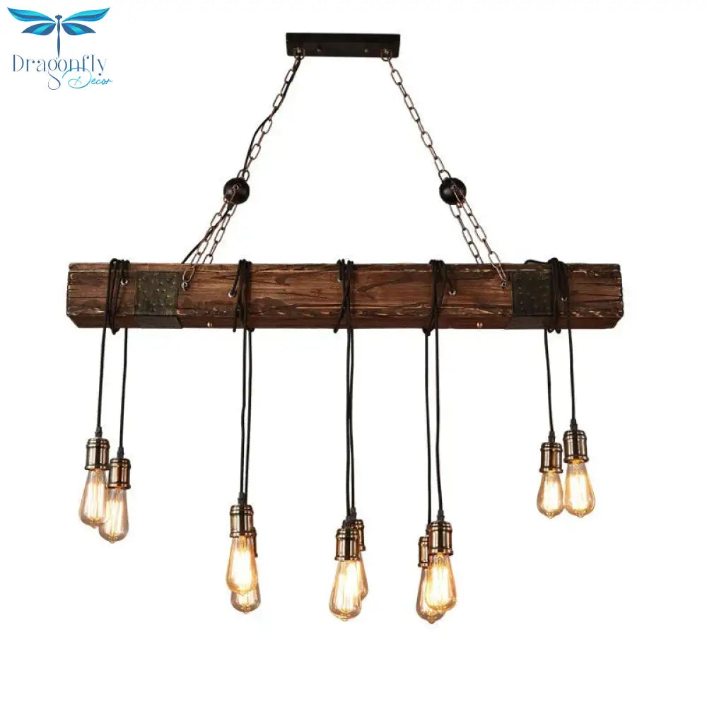 Wooden Beam Adjustable Pendant Lights Light