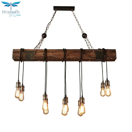 Wooden Beam Adjustable Pendant Lights Light